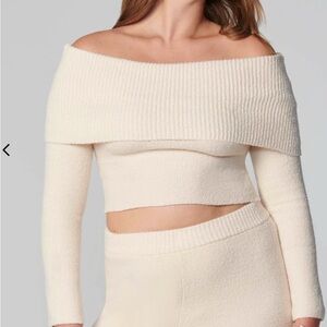 Florence by Mills Cream Plush Off-the-Shoulder Sweater – Size S